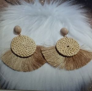 Gorgeous Wicker Tassel Earrings